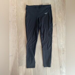 TuffRider lightweight silicone knee patch riding breeches in black - sz medium